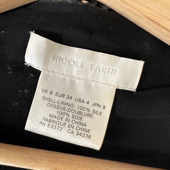 NICOLE FARHI Sequin Belted Wrap Dress Size 4 - Picture 7 of 14